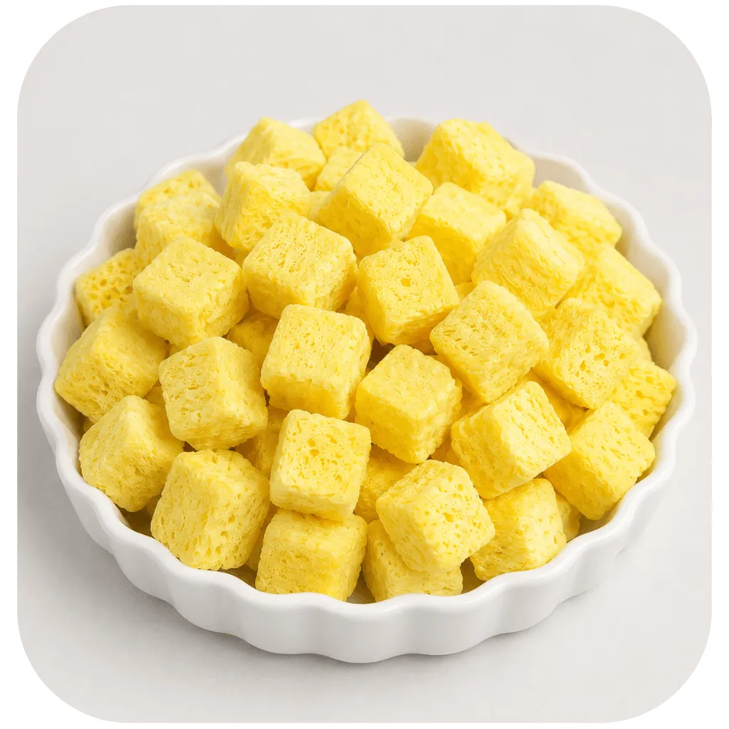 Cubos de Iogurte Liofilizados de Manga